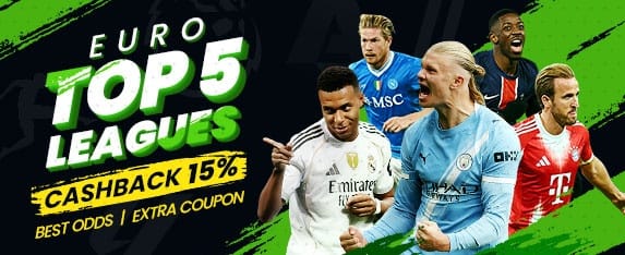 Cashback 15% on Every Bet banner